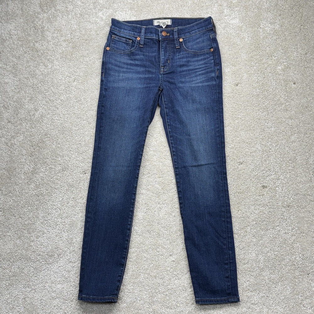 Madewell 8-Inch Skinny Jeans Womens 25P‎ Blue Medium Wash Low Rise Stretch Denim